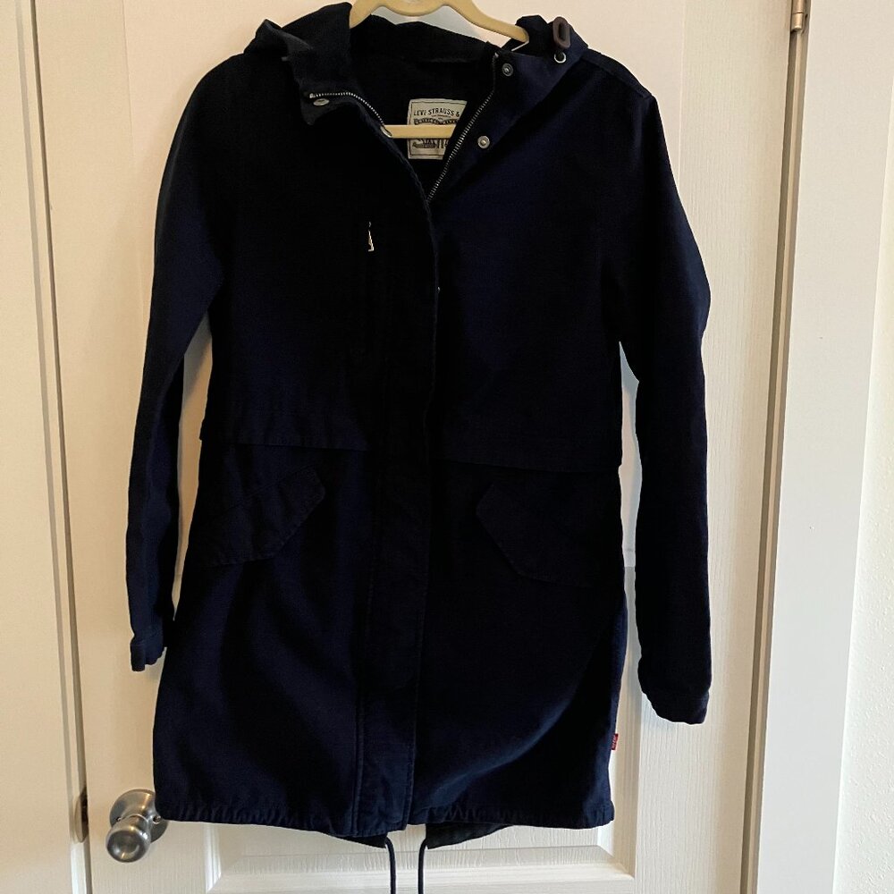 Levi's Strauss Jacket Coat Zip Snap Front Pockets Hooded Size Small Parka